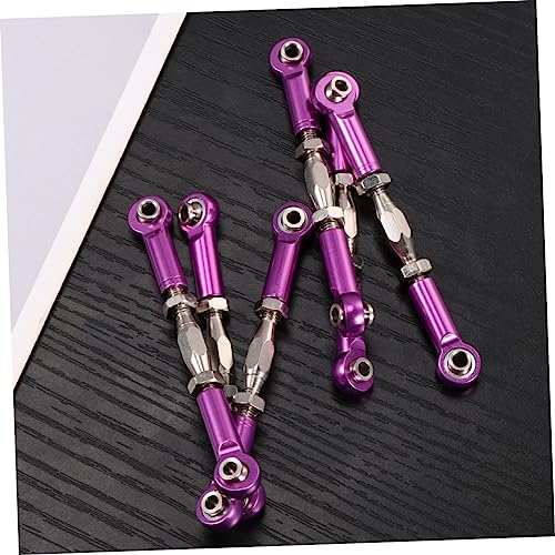 6pcs Rc Car Rod Linkage Kit Aluminum Turnbuckle Rods Easy Install for Scale Rc Buggy Truck Accessories - color: Purple