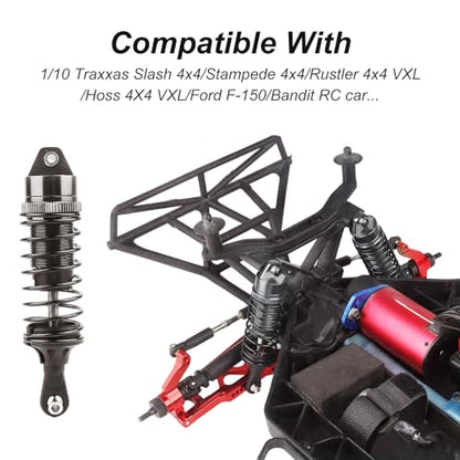 HobbyPark RC Shocks for Traxxas Slash 2WD 4x4 Hoss Rustler Stampede Bandit VXL Nitro Shock Absorber Damper Set 1/10 Upgrades Parts Replace of 5862 (Gray)