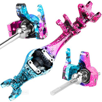 RC Axle Complete Metal Front Rear Axle Upgrades Part for 1/10 SCX10 SCX10 II 90046 90047,RC Crawler Car Front Rear Axle Hops Up,Pink-Blue - color: Pink-blue - 90046