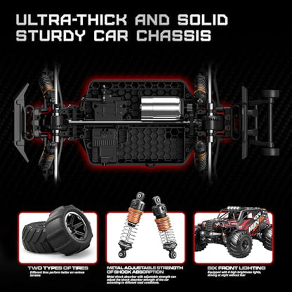 YESHIN 1:14 Scale RC Cars for Adults, 4X4 Waterproof Off-Road Remote Control Truck with 2 Rechargeable Batteries, 40km/h Waterproof Electric Vehicle for Snow, Sand, Beach & Rocky Surfaces