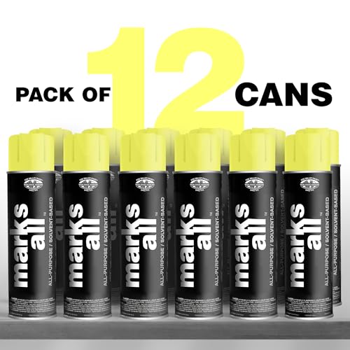 Fox Valley 18oz Marks All Solvent-Based Paint 12-Pack, Yellow Fluorescent - color: Yellow Fluorescent