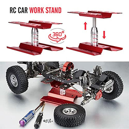 RC Car Tool Kit (27pcs), Screwdriver Set (Flat, Phillips, Hex), Pliers, Cross Wrench, Body Reamer, Stand, Polished Bar Hobby Repair Tools for Traxxas Car Quadcopter Drone Helicopter Airplane