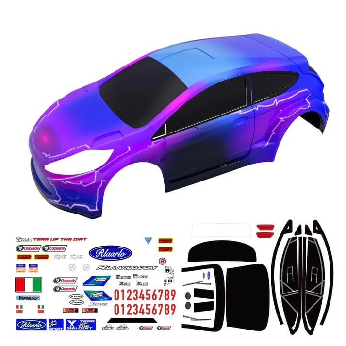 Rlaarlo Purple XTS Rally 1.2mm PC Car Body for XTS-F10 RC Rally Car – Pre-Painted Purple Polycarbonate Body Shell - color: Purple