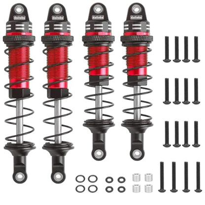 RC Car Shock, daitoku Shock Absorber Front & Rear for 1/10 Traxxas Slash 2WD/4X4 Hoss Rustler 4X4 VXL Bandit Nitro Stampede Replacement of 5862 - Red - color: Red