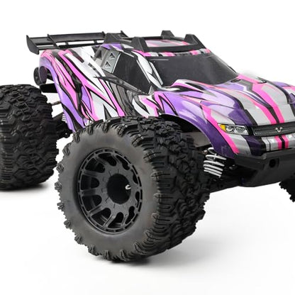 Preglued Larger RC 2.8" Monster Truck Tires and Wheels Mounted 12mm Hex for 1/10 Traxxas Stampede Rustler VXL 4x4 2WD Redcat Volcano EPX Pro-Upgrade 1/10 Scale RC Truck Tires Wheels MT Tyres - style: 2.8 RC truck tires 1/10