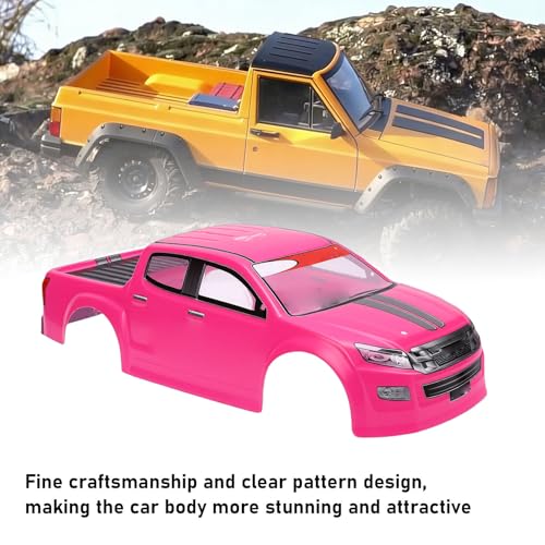 DAN&DRE RC Truck Body Shell Universal PVC 1/10 Remote Control Car Shell for 26cm Wheelbase RC Truck (Pinkish) - color: Pinkish
