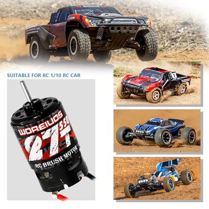 550 Brushed Motor 27T & Heatsink Combo for 1/10 RC Car TRX4 TRX6 Redcat Axial SCX10 SCX10II AXI03007 JL 90046 RC4WD D90 and 1/6 Jeep Willys 1941 MB Military Truck - size: 27T Motor&Heatsink Combo