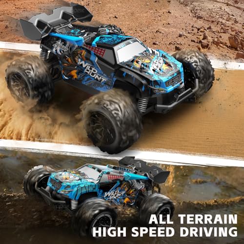 1/20 Scale Fast RC Cars, 20KM/H 4WD Off-Road High Speed Remote Control Trucks for Adults and Kids Boys, All Terrain Truck Toys Gifts Blue - style: S767-blue