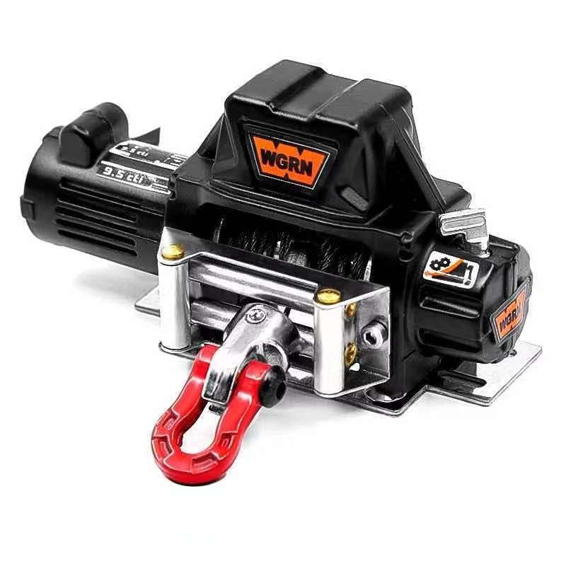 1 Set Full Metal RC Winch Compatible with 1/10 TRX4 SCX10 D90 90046, Black | Remote recovery and towing for trail driving, rock crawling and scale off-road truck builds - color: Black