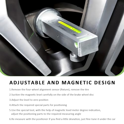 Adjustable Magnetic Gauge Tool, Automotive Camber Strut Alignment Instrument Tire Repair Tool, Universal Caster Wheel Alignment Gauge for Sedan SUV Truck, Car Accessories