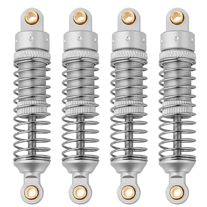 4PCS 53mm/59mm/66mm Aluminum Shocks Absorbers Oil Long Threaded Damper for 1/18 RC Crawler TRX4M TRX-4M Bronco Defender K10 Upgrade Parts (53mm Silver) - color: 53mm Silver