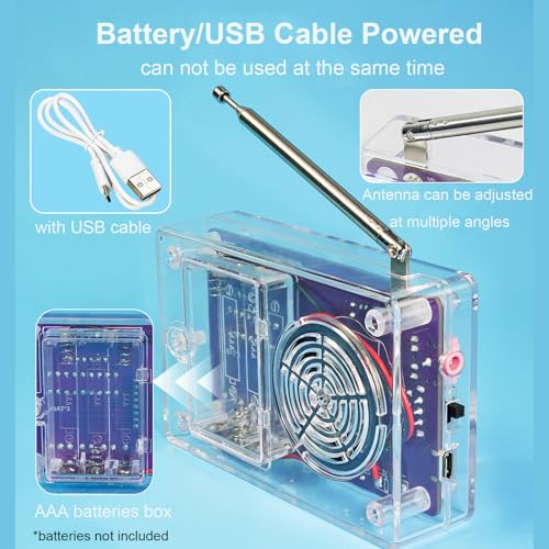 Upgraded RDA5807 Radio Soldering Kit,DIY Solder Project, Portable Radio DIY Electronic Kits, Practice Soldering Kit for Learning and Teaching Solder and Electronic