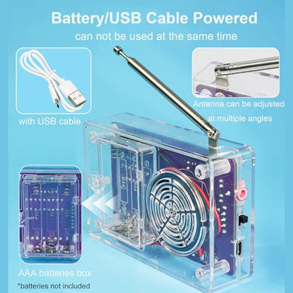 Upgraded RDA5807 Radio Soldering Kit,DIY Solder Project, Portable Radio DIY Electronic Kits, Practice Soldering Kit for Learning and Teaching Solder and Electronic