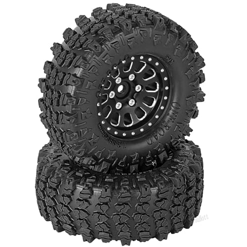 Rc 1.3 Beadlock Wheel Tires/Wheel Rims for 1/24 1/18 SCX24 TRX4M RC Crawler Car,Aluminum 1.3 Beadlock Wheels and Tires,Rc Tires with Foam Inserts,Black(4PCS) - color: Black - (Rc Wheels Tires)