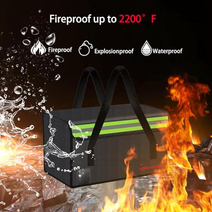 Lipo Battery Safe Bag Large Capatity Fireproof Bag for Ebike Lipo Battery Other Batteries Storage Charging Transport Home Office Travel Safe Storage Pouch - size: 280*150*180mm
