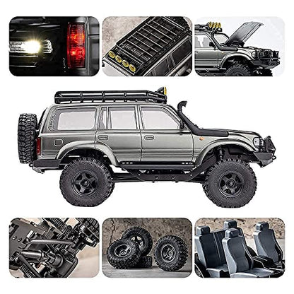 Fms FCX18S 1/18 Land Cruiser LC80 S RC Rock Crawler Scale Katana Toyota RC Car 2.4Ghz 4WD Off-Road Waterproof RC Trucks Vehicle RTR All Terrains Hobby Grade Climbing Car for Boys Adults