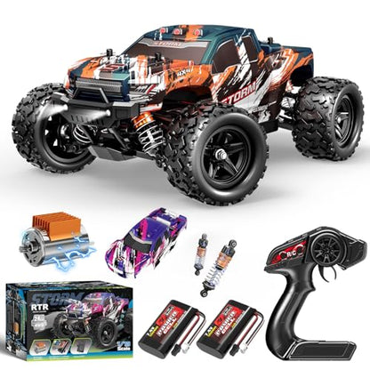 YESHIN 1:18 Scale All Terrain RC Car, 40 KPH High Speed 4WD Electric Vehicle with 2.4 GHz Remote Control, 4X4 Waterproof Off-Road Truck with Two Rechargeable Batteries Two Shells
