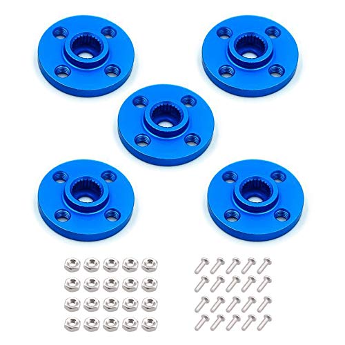 Servo Arm Horn Metal Aluminum 25t for Rc Car Helicopter Round Mg945 Mg995 Mg996 Silver/Red/Blue (Blue) - color: Blue