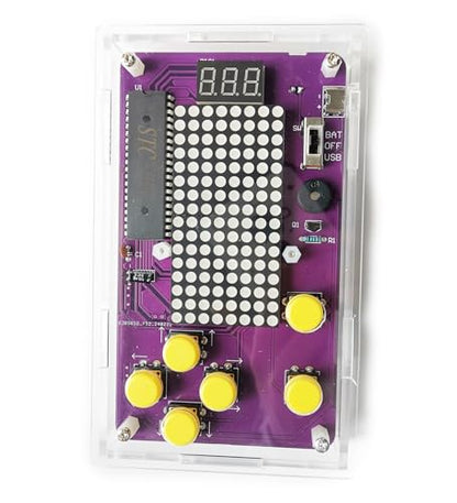 Basic Soldering Kit for Teaching, Soldering Practice Kit with Retro Classic Games, Soldering Projects for STEM Education, Electronic Kits for College High School Students Learning,Age14+ - color: Yellow Button (Purple Pcb)
