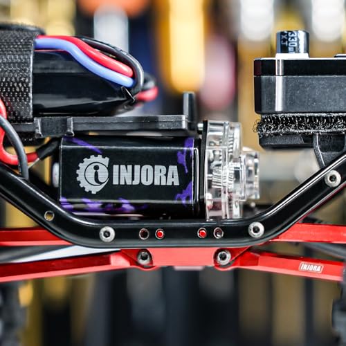 INJORA Aluminum Acrylic Transmission with 050 Brushed Motor 50T for 1/24 RC Crawler SCX24 Upgrade
