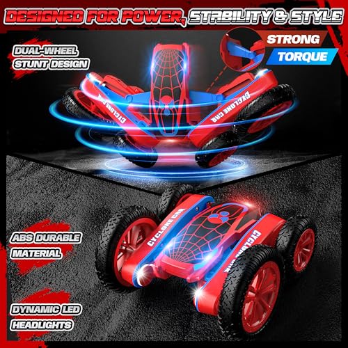 Spider RC Crawler with Cyclone Mode, Rechargeable, Ages 4-12 | 4WD RC crawler with Cyclone mode, all-terrain tires, rechargeable batteries, dual motors and 2.4GHz control - color: Cyclone-black