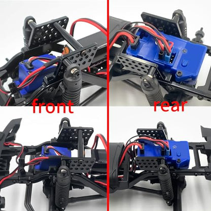 RC Aluminum Shock Mount Multiple Mounting Positions Damper Holder | For TRX4M Defender Bronco 1/18, RC Crawler, Upgrades, Black
