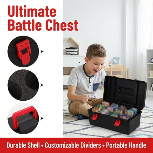 Abaodam Battle Tops Storage Case, Plastic Carrying Box with Handle, 8.66 In | Spinning Top Organizer, Toy Travel Case Compatible with Beyblade, Gyro And Accessories