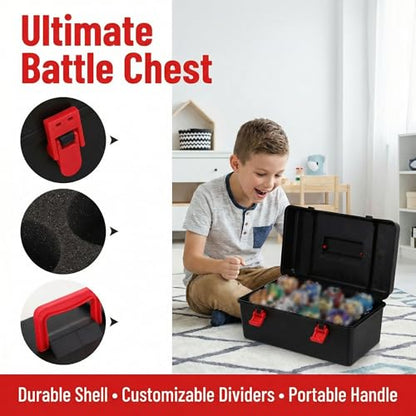 Abaodam Battle Tops Storage Case, Plastic Carrying Box with Handle, 8.66 In | Spinning Top Organizer, Toy Travel Case Compatible with Beyblade, Gyro And Accessories