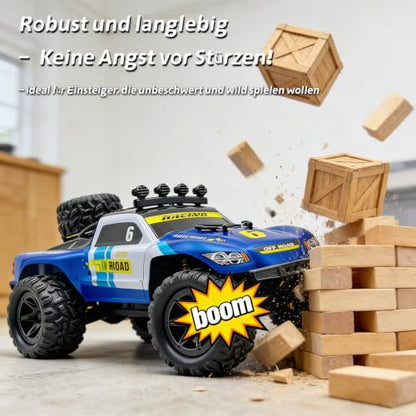 Remote Control Cars, 1:18 RC Cars for Adults, 40KM/H High-Speed RC Truck, 4X4 All-Terrain Remote Control Truck, RC Buggy with 2 Batteries, IPX4 Waterproof, 2.4GHz Remote, Head Lights