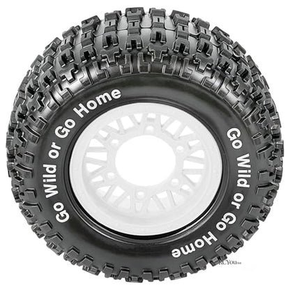 RC Wheels Tires Truck Tires 12mm/14mm/17mm Hex for 1/10 Slash 4×4 4WD 2WD/Axia1/Arrm a Senton/Redca t/Rc4w d,w/RC Wheels Hex Detachable Replace Running on Off-Road Tires,White - color: White- (Wheel Tires)
