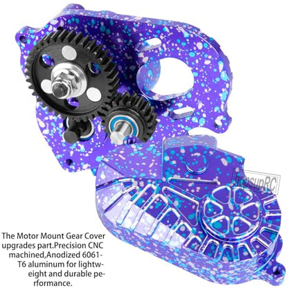 RC Gearbox Upgrades Part for 1/10 Axia 1 SCX10-AXI03004 Capra 1.9 UTB RC Crawler Car,Aluminum Gearbox Complete Transmission Case w/Spur Gear,Colour - color: Colour(hops Up)
