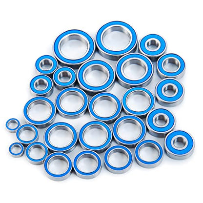 27PCS Rubber Blue Sealed Ball Bearing Kit for Tra-xxas Maxx 4S | (V1 and V2) & 89076-4 RC 1/10 Crawler Car Upgrade Parts