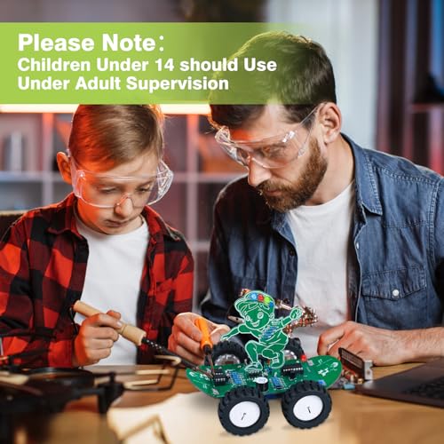 MiOYOOW DIY RC Car Soldering Kit STEM Electronics Project for Teens | 360° Spin, 5-Speed, DIY Remote Control Car Kit, Skateboard-Style, Soldering Practice Kit for School & Home Learning