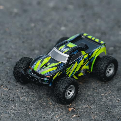 LOCHE RC Offroad Car, 1/32 RC Mini Electric Drift Off-Road Vehicles Remote Control Car, 20km/h High Speed 2.4G All Terrain Off-Road Truck Halloween Surprising Gifts for Boys - RTR Version - color: Green-1