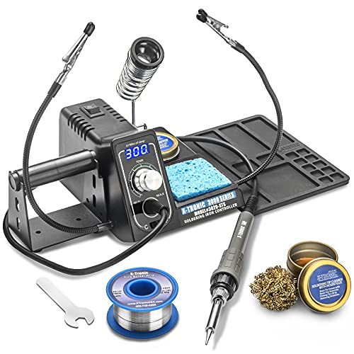The Original X-Tronic 3020-XTS • 75W Soldering Iron Station • LED • 2 Helping Hands • Roll of Solder • Brass Sponge w/Cleaning Flux • Wet Sponge • °C/°F Conversion Switch • 10 Minute Sleep Feature! - style: Classic Style - 1 Solder Tip