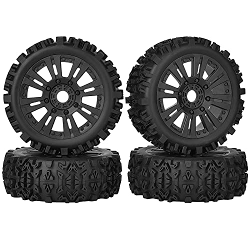 OGRC 1/8 RC Wheels and Tires 17mm Hex RC Monster Truck Buggy PreGlued RC Tires and Rims with Foam Inserts for Traxxas,Redcat, Losi, HPI, HPS 1/8 RC Car Etc Set of 4