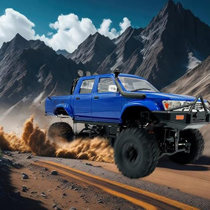 WPL C64-1 1:16 4WD RC Rock Crawler with 3 Batteries Blue | RTR off-road truck with upgraded gearbox & 260 motor for adult RC hobby - color: C64-1-blue