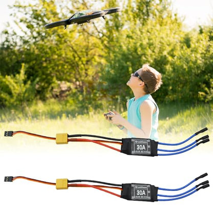 30A Electric Brushless Motor Controller, 2 Pcs ESC Speed Controller with XT60 and 3.5mm Bullet Plugs for RC Drone RC Airplane Helicopter (30A) - color: 30A