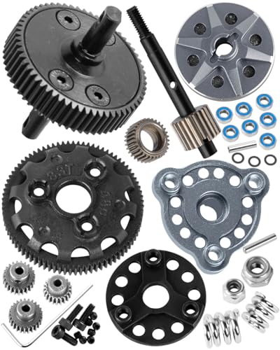 RC 48P&83T Upgrades Parts Spur Gear&Slipper Clutch&Transmission Gear&Slipper Rebuild Kit for 1/10 Slash/Rustler/Stampede/Bandit 2WD(VXL),Pressure Plate Hops up,Titanium - color: Titanium(48P&83T)