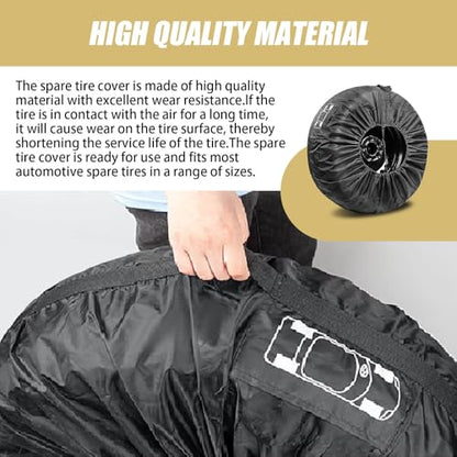 1 PC Car Tire Protector, 31.49" 210T Oxford Cloth Sun Dustproof 19"-23" Spare Tire Storage Bag with Handle, Four Seasons Universal Portable Anti-Scratch Accessories for Cars (Black #L) - size: 1 PC #L