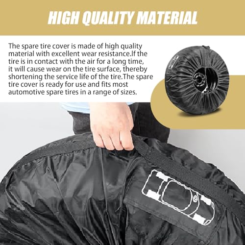 1 PC Car Tire Protector, 25.98" 190T Oxford Cloth Sun Dustproof 13"-18" Spare Tire Storage Bag with Handle, Four Seasons Universal Portable Anti-Scratch Accessories for Cars (Black #S) - size: 1 PC #S