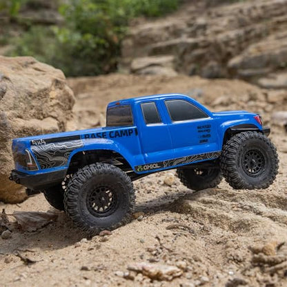 Axial RC Truck 1/24 SCX24 Base Camp 4x4 Rock Crawler Brushed RTR (Everything Needed to Run is Included) - Blue, AXI-1219T2 - color: Blue
