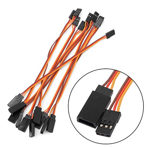 300mm JR Male to Female Servo Receiver Extension Wire Cable for RC Car Plane Helicopter (Pack of 10) - size: 30 cm