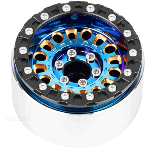 1.9 Brass Beadlock Wheel Rim for 1/10 SCX10 SCX10 II 90046 SCX10 III AXI03007 SCX10 Pro TRX4 TRX6 Gen7/8 D90 VS4-10 MST CFX RC Crawler Car,Brass Beadlock & Aluminum Deep Dish Rim,Colorful - color: Colorful - (4Pcs Rim)