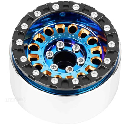1.9 Brass Beadlock Wheel Rim for 1/10 SCX10 SCX10 II 90046 SCX10 III AXI03007 SCX10 Pro TRX4 TRX6 Gen7/8 D90 VS4-10 MST CFX RC Crawler Car,Brass Beadlock & Aluminum Deep Dish Rim,Colorful - color: Colorful - (4Pcs Rim)