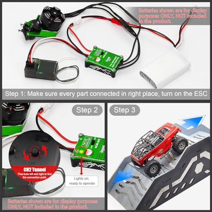 GOUPRC 30A Brushless ESC & 2204 2400KV Brushless Outrunner Motor with Mount Combo Kit for SCX24 Axial 1/24 Remote Control Crawler Truck Car - color: Green With Motor Mount