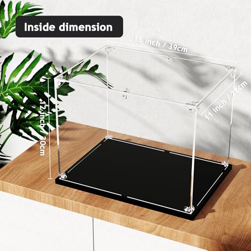 Clear Acrylic Display Case, Self-Assemble Showcase for Collectibles, Action Figures, Dolls- Alternative Glass Box for Commemorative Gifts (15*11*12inch,39*28*30cm) - size: 15x11x12inch,39x28x30cm