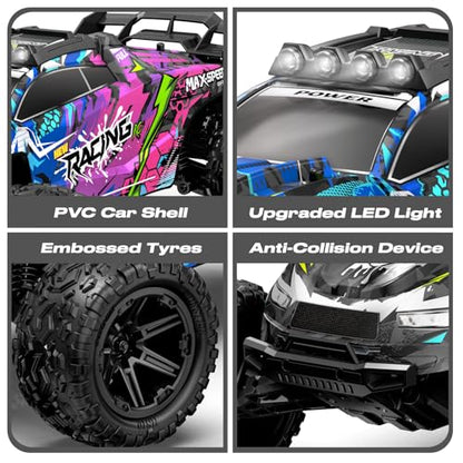 RC Car for Adults Boys, 1:8 Scale 50KM/H High Speed Racing Vehicle | 2.4GHz Remote Control Monster Truck with Waterproof Off-Road Design, Dual 2600mAh Rechargeable Batteries, Christmas Gift Toy