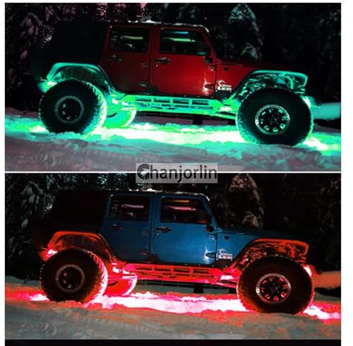 RC Car 24 LEDs Chassis Lights Strip Aluminum LED Lamp 6V Accessories for 1/8 1/10 1/16 RC Truck Tank Crawler Buggy Car HPS HPI Tamiya SCX24 TRX4 TRX6 Slash Rustler Redcat 4WD (White) - color: White