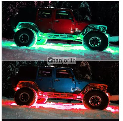 RC Car 24 LEDs Chassis Lights Strip Aluminum LED Lamp 6V Accessories for 1/8 1/10 1/16 RC Truck Tank Crawler Buggy Car HPS HPI Tamiya SCX24 TRX4 TRX6 Slash Rustler Redcat 4WD (White) - color: White